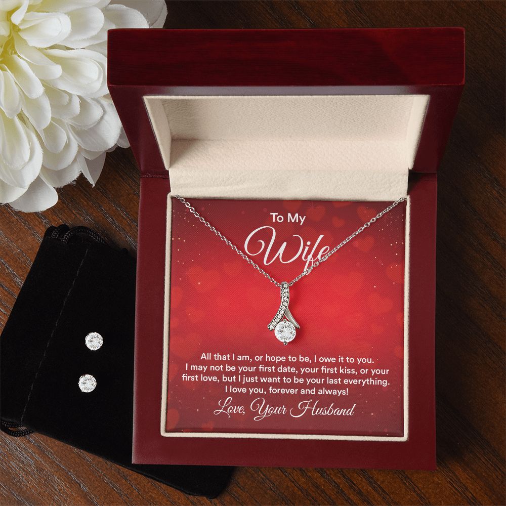 Wife All That I Am Or Hope To Be Alluring Beauty Necklace And Earrings