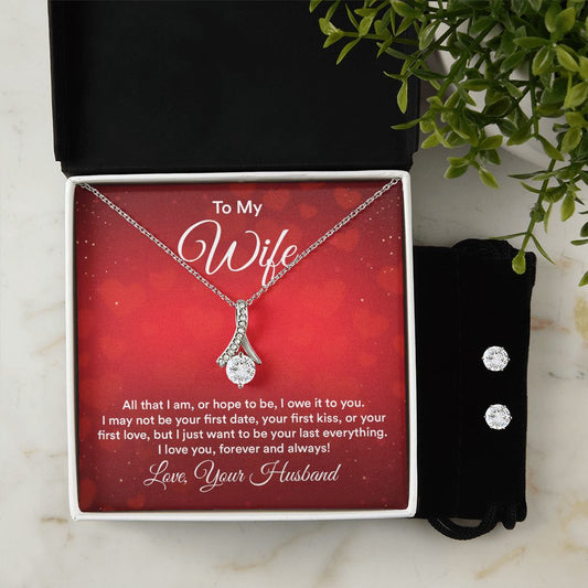 Wife All That I Am Or Hope To Be Alluring Beauty Necklace And Earrings