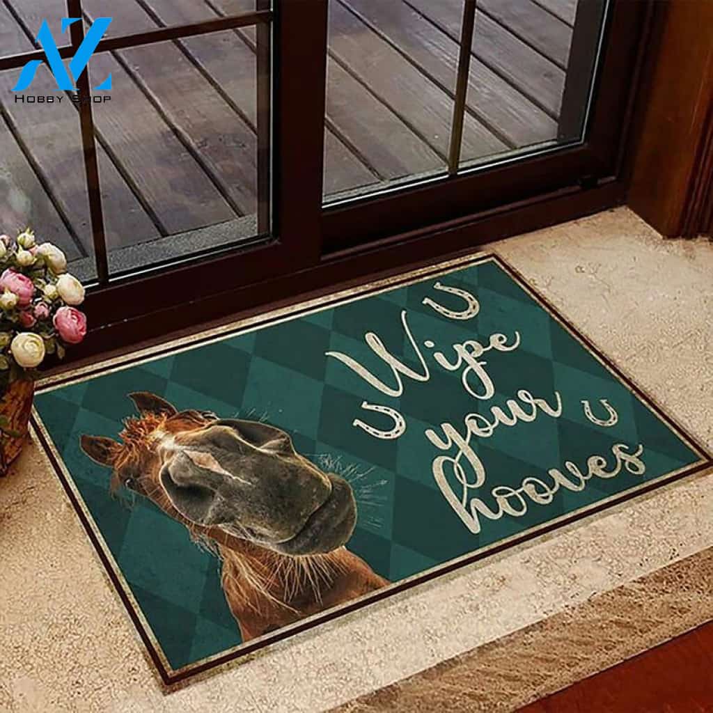 Wife Your Hooves DoormatFunny Horse Face MatAnimal Rug Gift Indoor Furniture