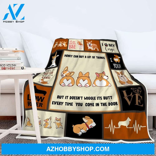 Wiggle Its butt Corgi Blanket I Love Corgi Blanket Gift For Corgi Lover Funny Birthday Gift Home Decor Bedding Couch Sofa Soft And Comfy Cozy