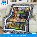 Wild Horses Fleece Blanket Wild Animal Blanket Gift For Family Birthday Gift Couple Gift Children Gift Parents Gift Home Decor Bedding Couch Sofa Soft and Comfy Cozy