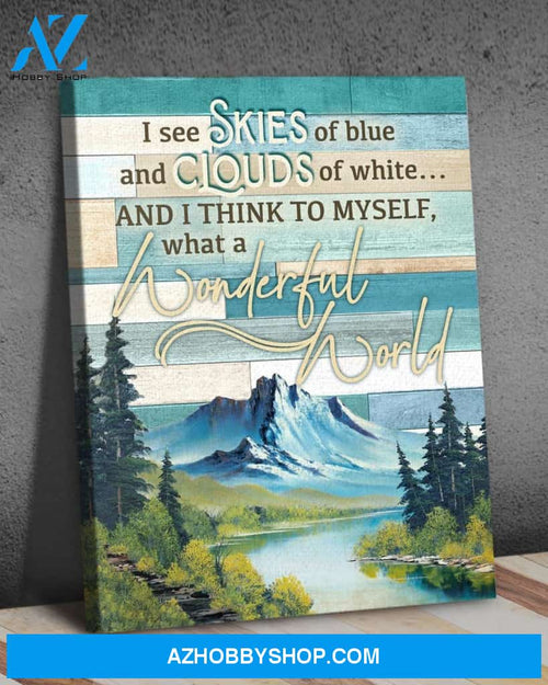 Wilderness Poster Decor, What A Wonderful World Poster Canvas Wall Decor Visual Art Hiking Wood Version