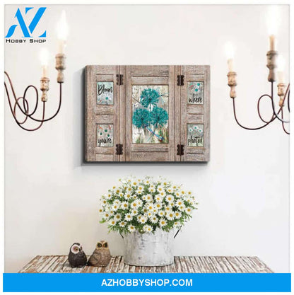 Window And Dragonfly Canvas Bloom Where You’Re Planted Wall Art Decor | Moosfy Wrap Canvas Ready To Hang