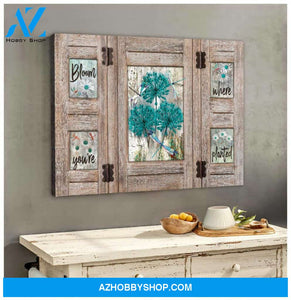 Window And Dragonfly Canvas Bloom Where You’Re Planted Wall Art Decor | Moosfy Wrap Canvas Ready To Hang