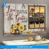 Window frame - Live like someone left the gate open - Farm Landscape Canvas Prints - Wall Art