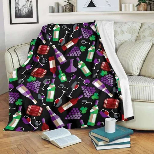 Wine Fleece Blanket Throw Blanket
