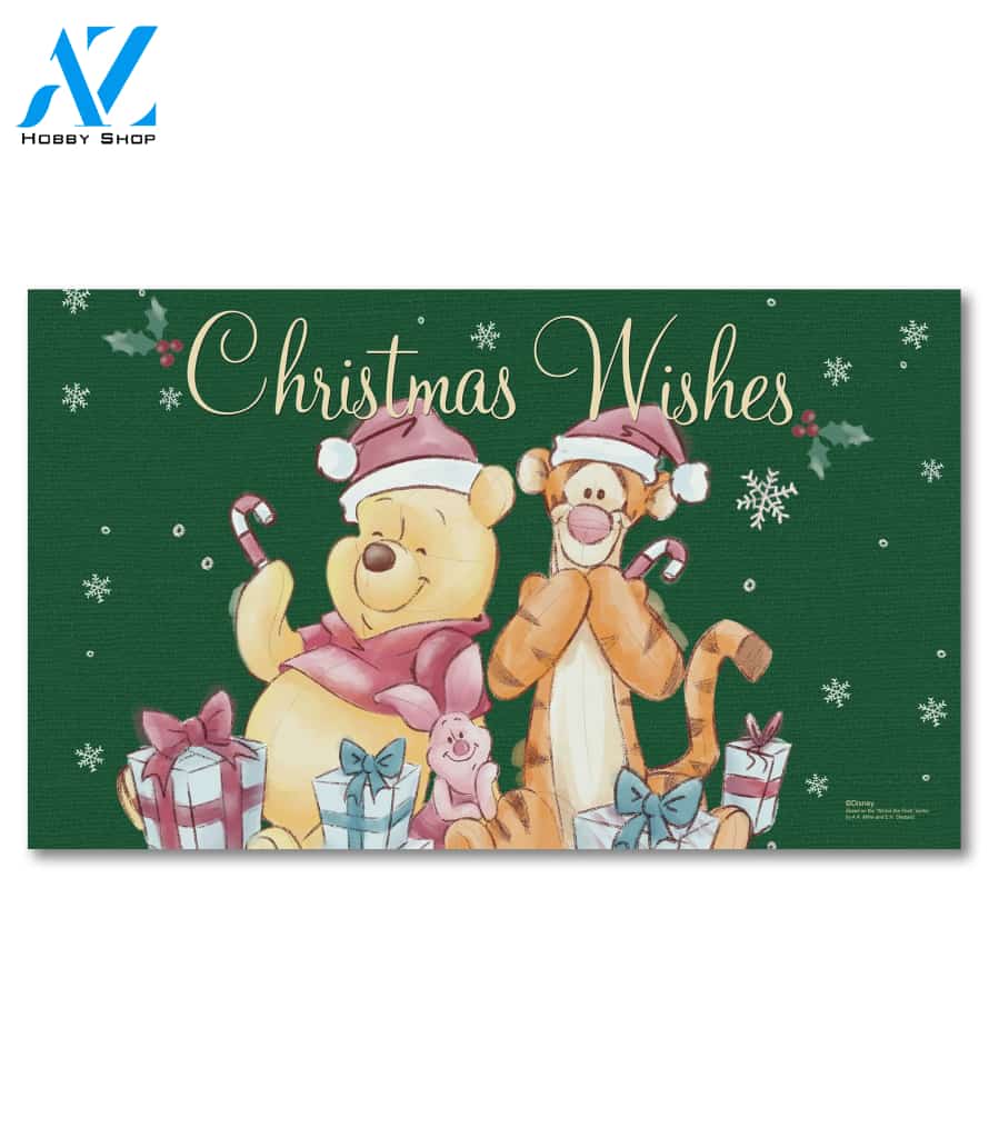 Winnie the Pooh Christmas Wishes Doormat - 18" x 30"