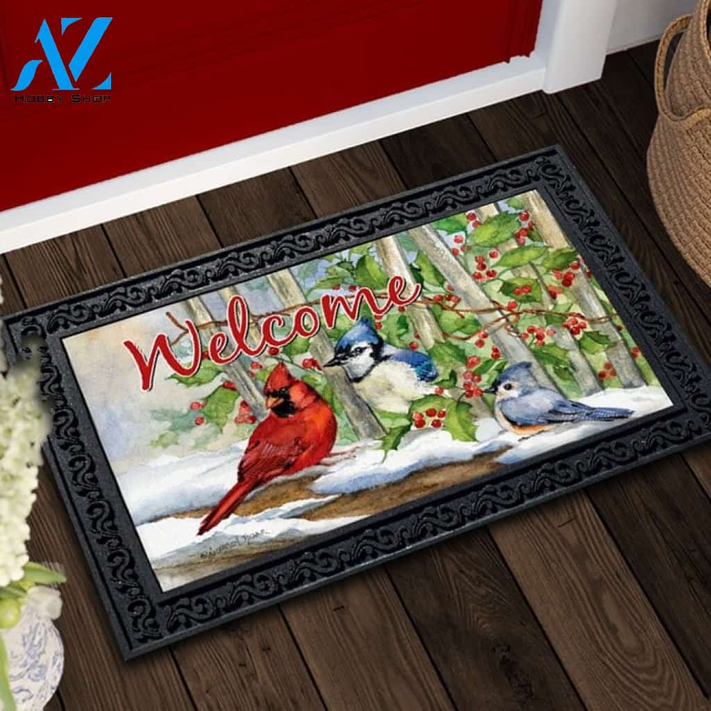 Winter Birds and Berries Doormat - 18