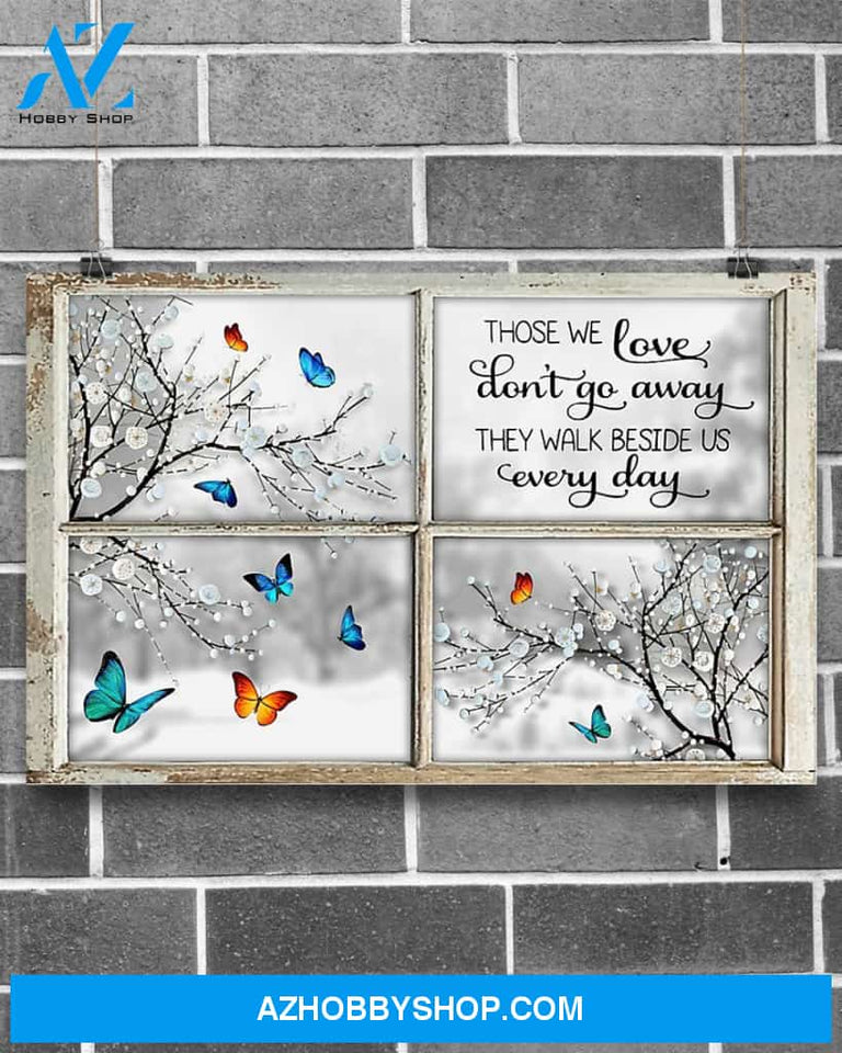 Winter Butterfly Fake Window - Matte Canvas, gift for you, gift for her, gift for him, gift for butterfly lover
