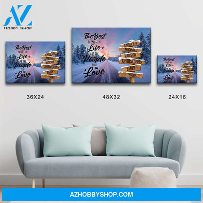 Winter Dawn Road Saying 3 Multi-Names Premium Canvas