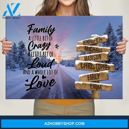 Winter Dawn Road Saying 2 Multi-Names Premium Canvas
