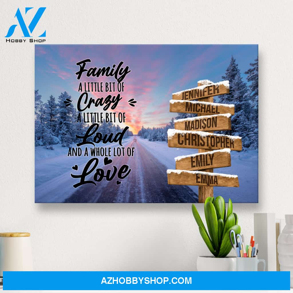 Winter Dawn Road Saying 2 Multi-Names Premium Canvas
