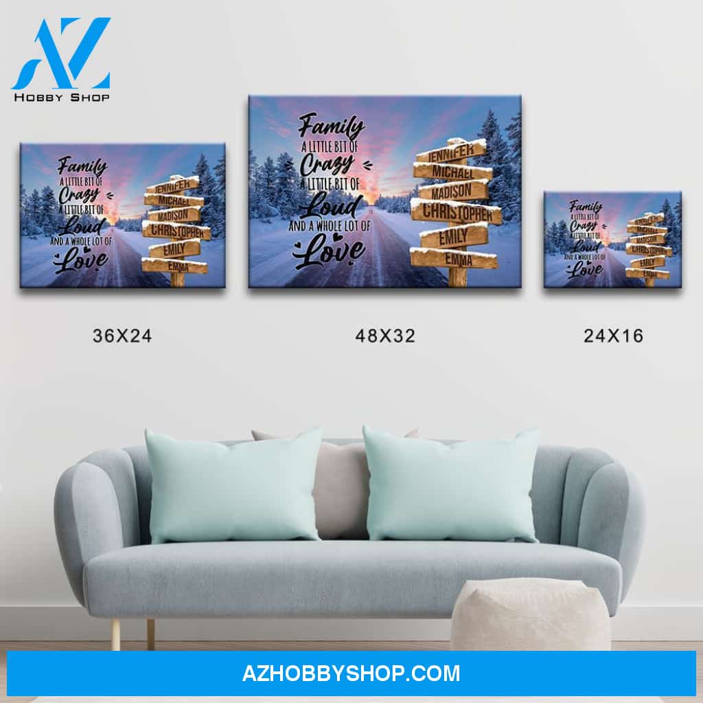 Winter Dawn Road Saying 2 Multi-Names Premium Canvas