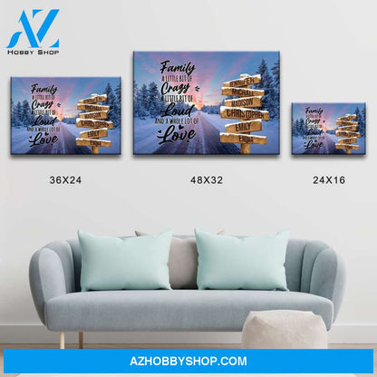 Winter Dawn Road Saying 2 Multi-Names Premium Canvas
