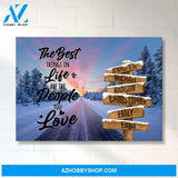 Winter Dawn Road Saying 3 Multi-Names Premium Canvas
