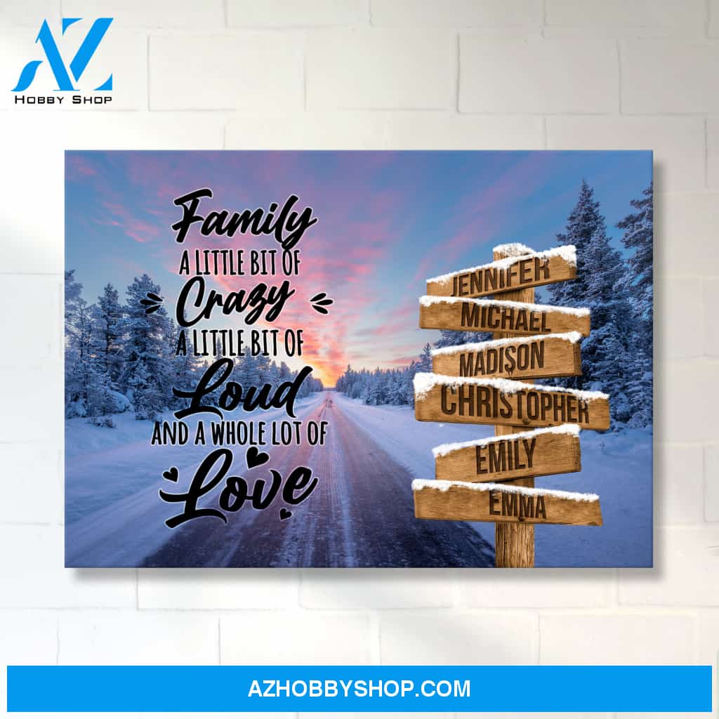 Winter Dawn Road Saying 2 Multi-Names Premium Canvas