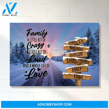 Winter Dawn Road Saying 2 Multi-Names Premium Canvas