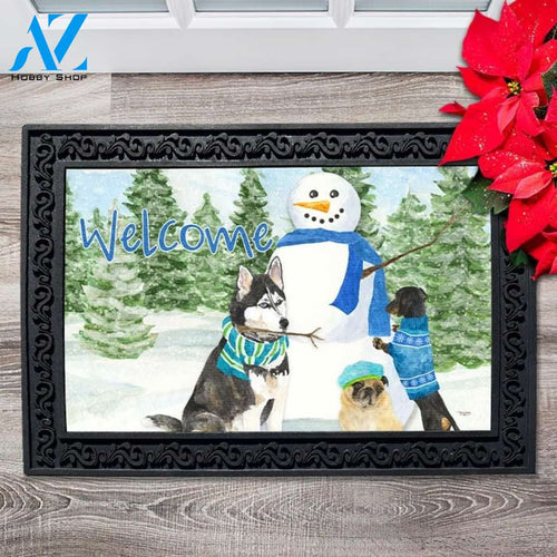 Winter Dogs Welcome Doormat - 18" x 30"
