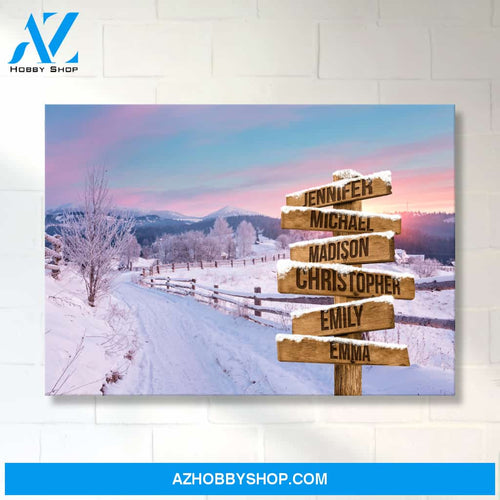 Winter Farm Multi-Names Premium Canvas