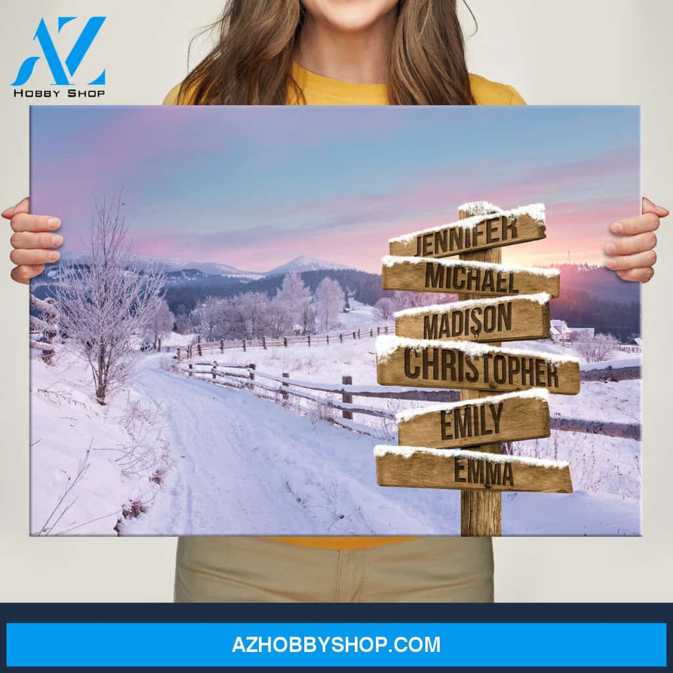 Winter Farm Multi-Names Premium Canvas