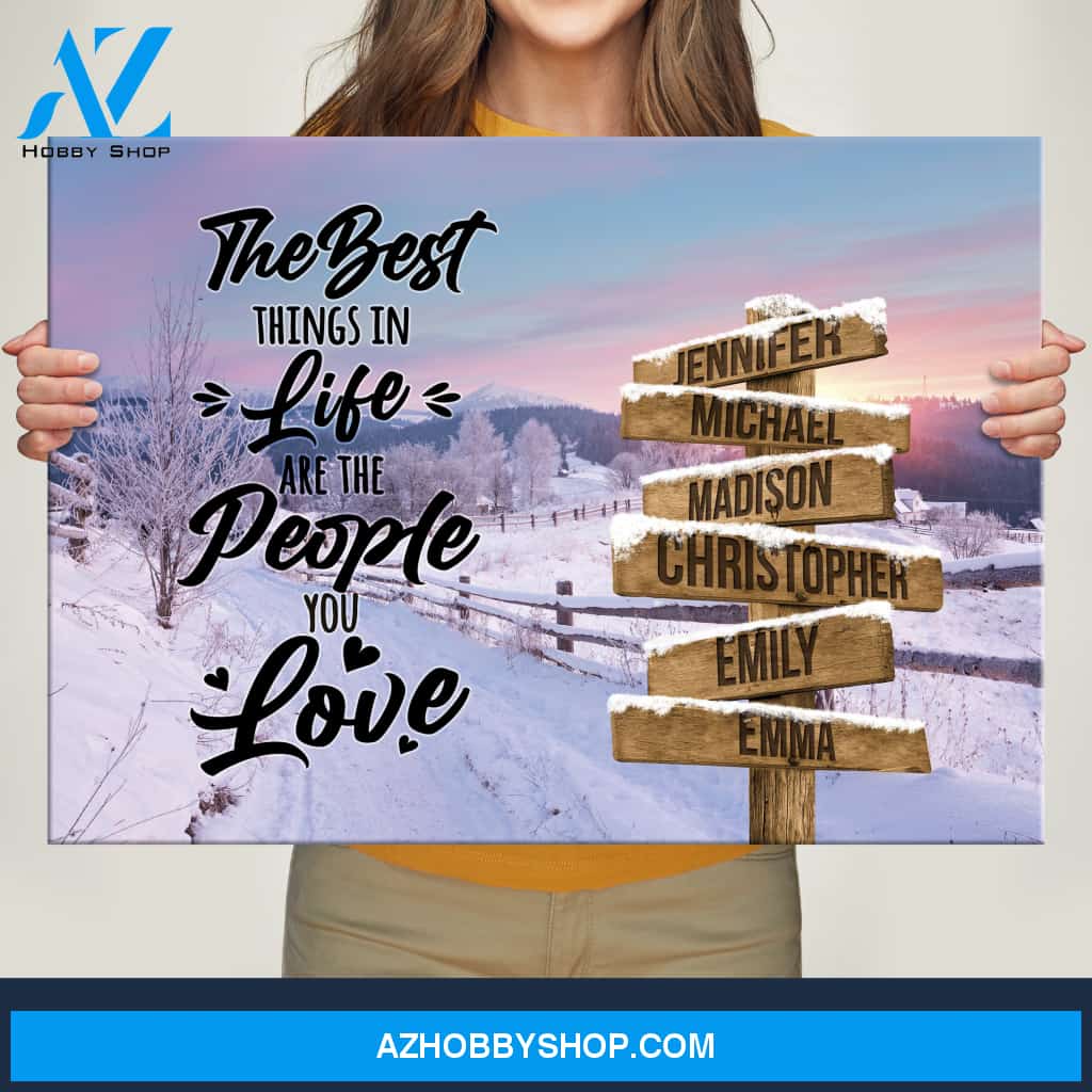 Winter Farm Saying 3 Multi-Names Premium Canvas
