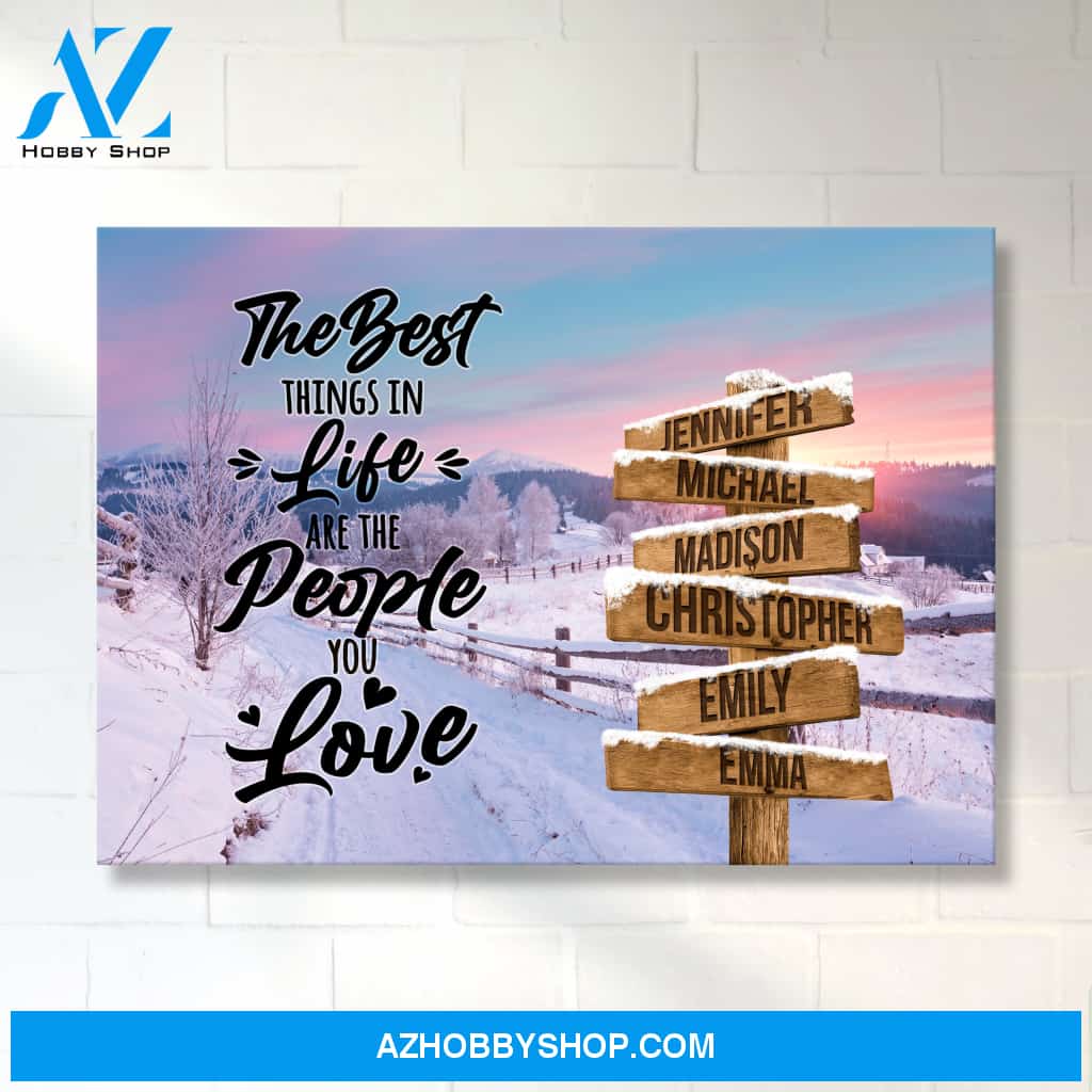 Winter Farm Saying 3 Multi-Names Premium Canvas