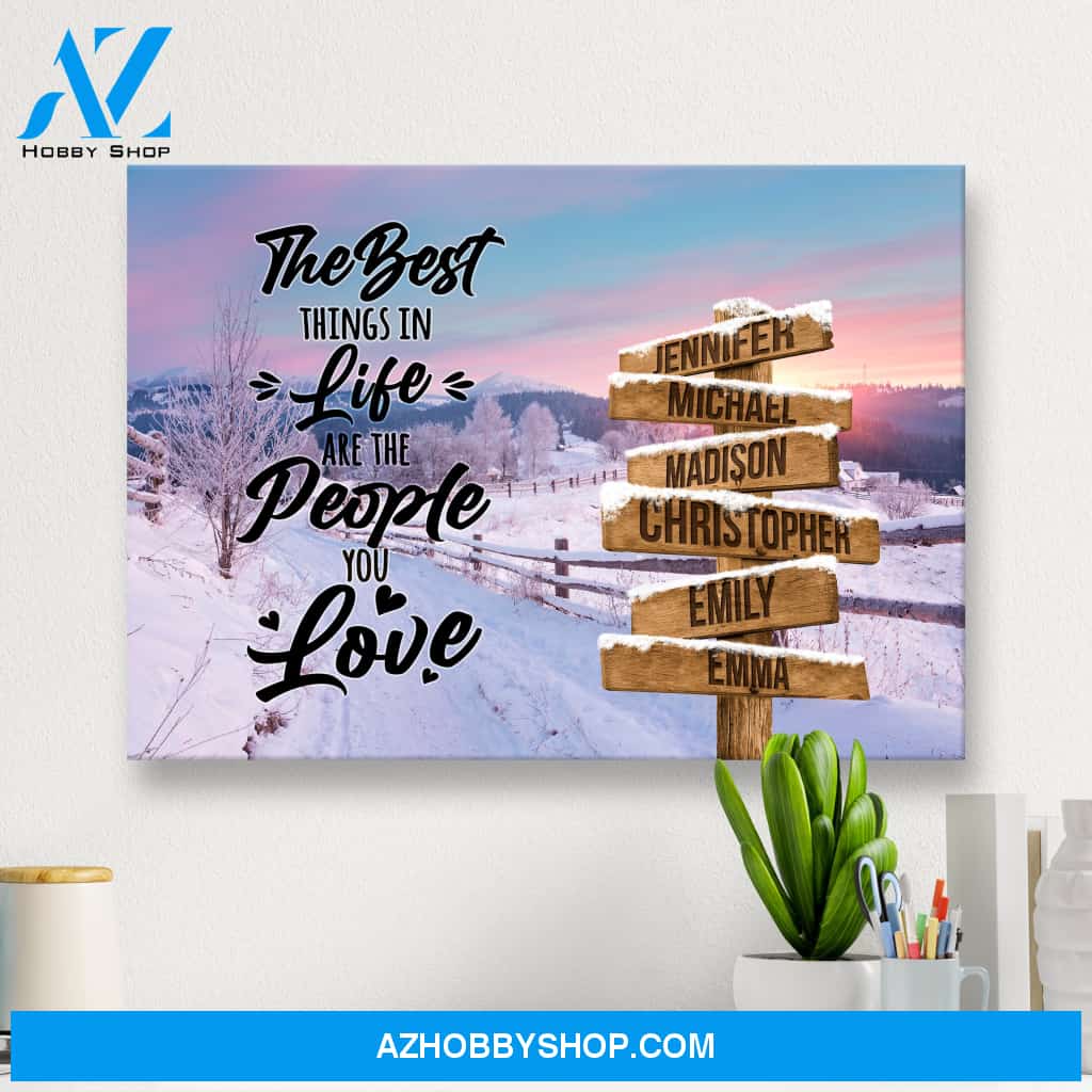 Winter Farm Saying 3 Multi-Names Premium Canvas