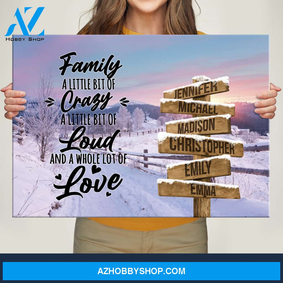 Winter Farm Saying 2 Multi-Names Premium Canvas