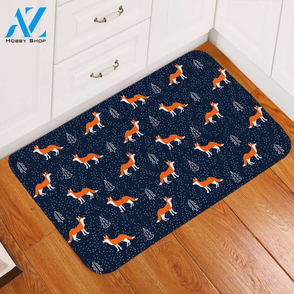 Winter Fox Door Mat