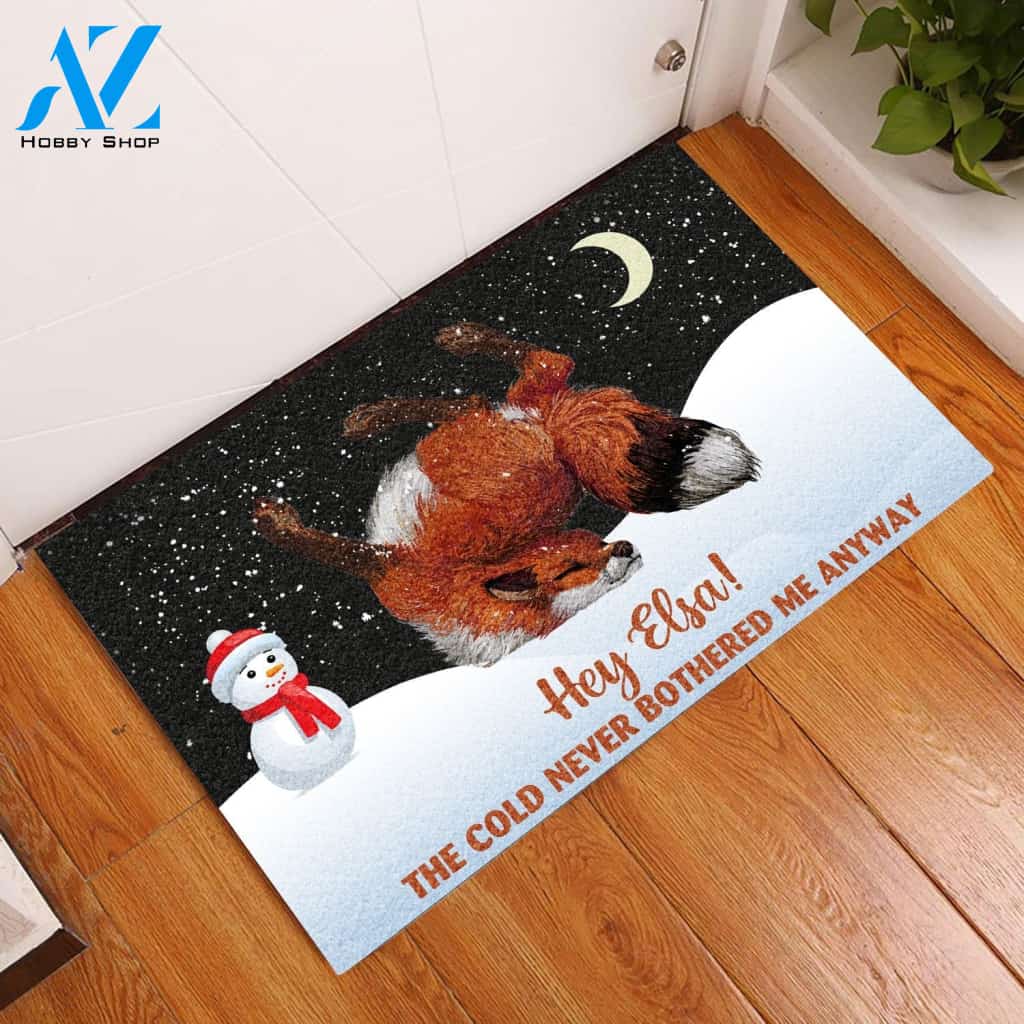 Winter Fox The Cold Never Bothered Me Anyway Doormat | Welcome Mat | House Warming Gift