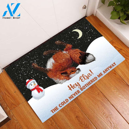 Winter Fox The Cold Never Bothered Me Anyway Doormat | Welcome Mat | House Warming Gift
