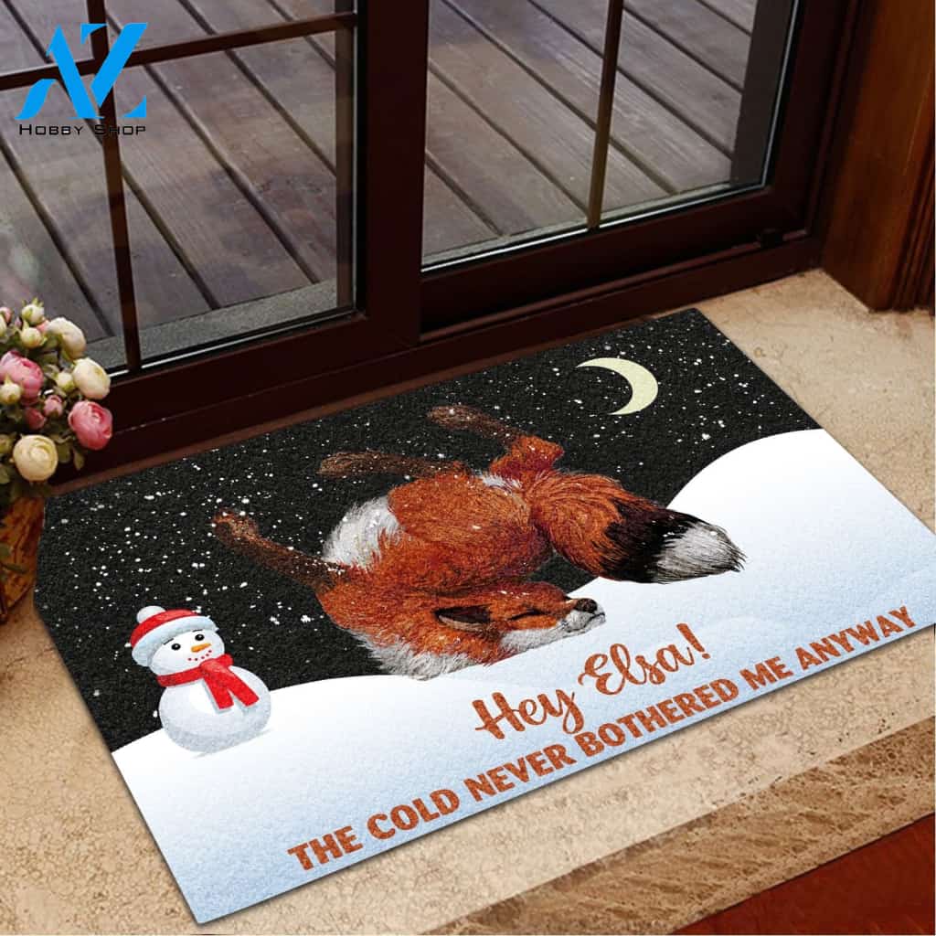 Winter Fox The Cold Never Bothered Me Anyway Doormat | Welcome Mat | House Warming Gift