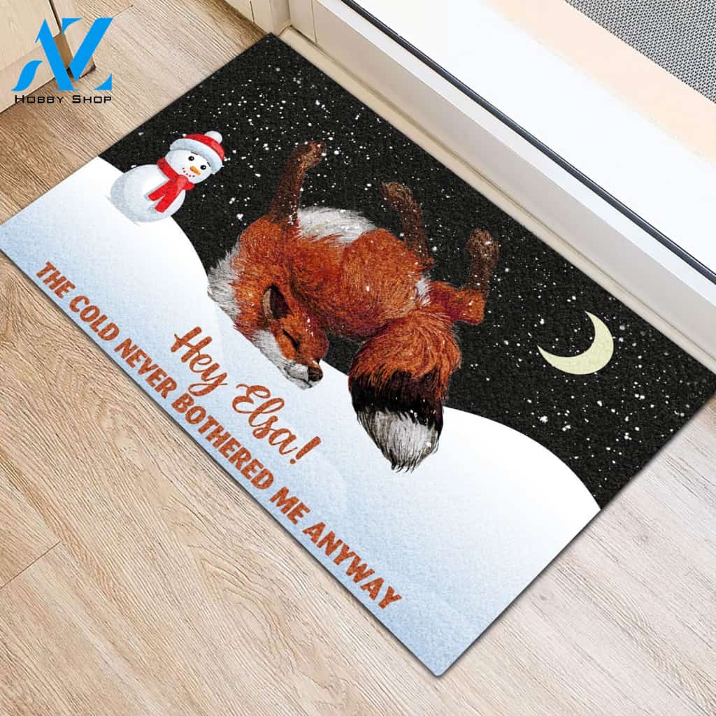 Winter Fox The Cold Never Bothered Me Anyway Doormat | Welcome Mat | House Warming Gift