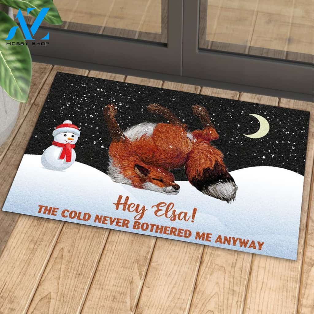 Winter Fox The Cold Never Bothered Me Anyway Doormat | Welcome Mat | House Warming Gift