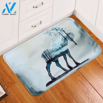 Winter Moose Snow Door Mat