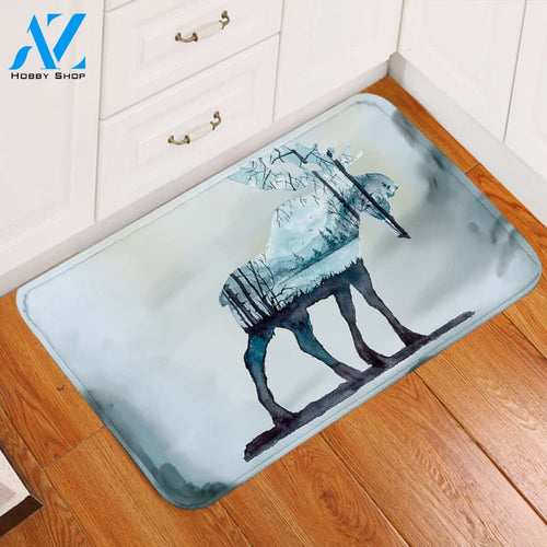 Winter Moose Snow Door Mat
