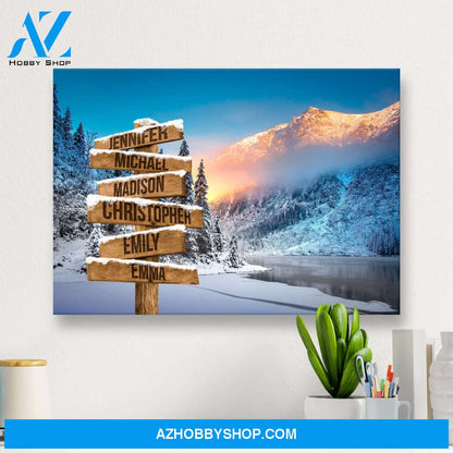 Winter Mountain Multi-Names Premium Canvas