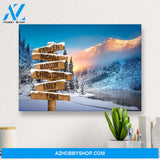 Winter Mountain Multi-Names Premium Canvas