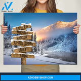 Winter Mountain Multi-Names Premium Canvas