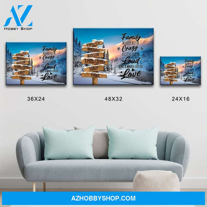 Winter Mountain Saying 2 Multi-Names Premium Canvas