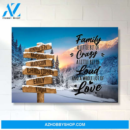 Winter Mountain Saying 2 Multi-Names Premium Canvas