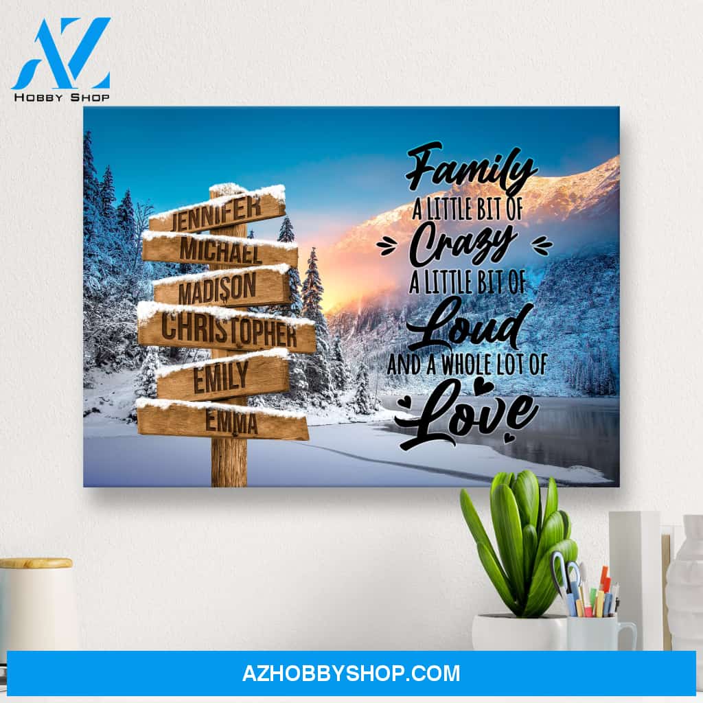 Winter Mountain Saying 2 Multi-Names Premium Canvas