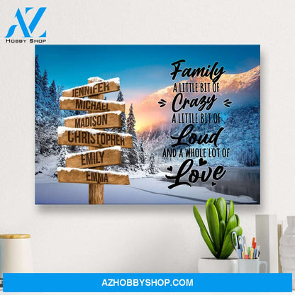 Winter Mountain Saying 2 Multi-Names Premium Canvas