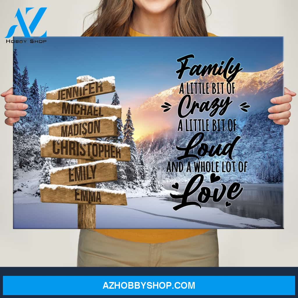 Winter Mountain Saying 2 Multi-Names Premium Canvas
