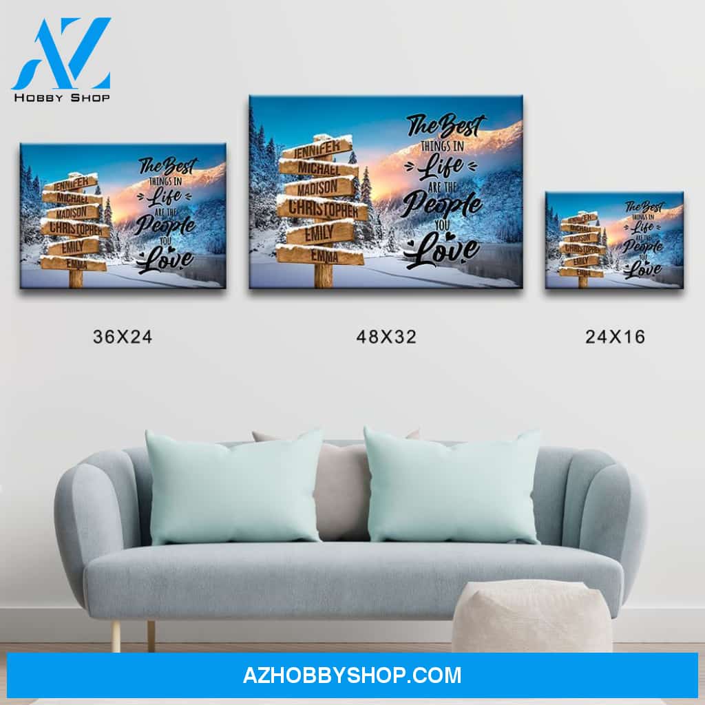 Winter Mountain Saying 3 Multi-Names Premium Canvas