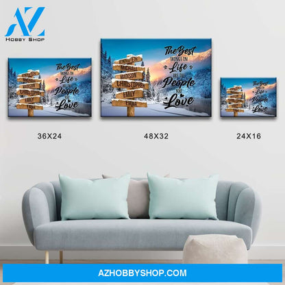 Winter Mountain Saying 3 Multi-Names Premium Canvas