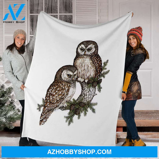 Winter Owl Fleece Blanket