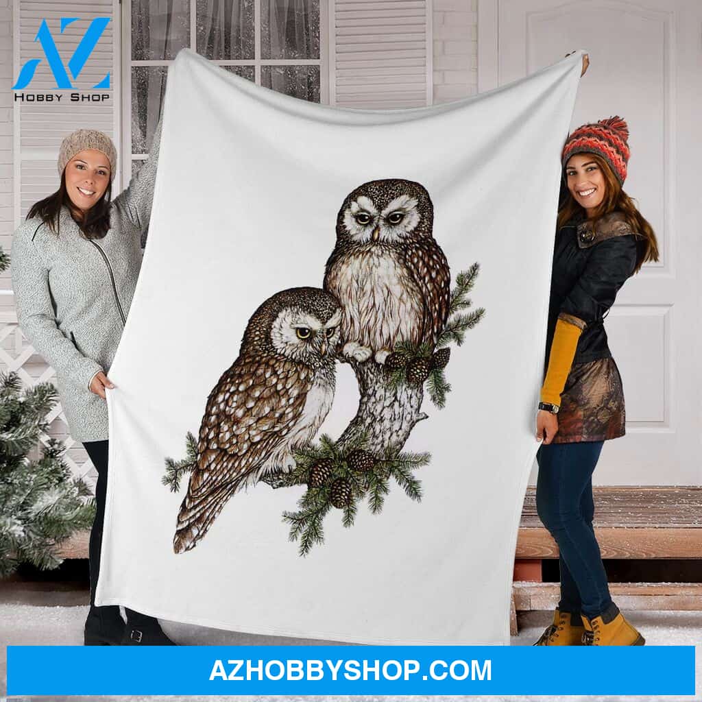 Winter Owl Fleece Blanket