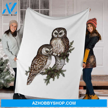 Winter Owl Fleece Blanket