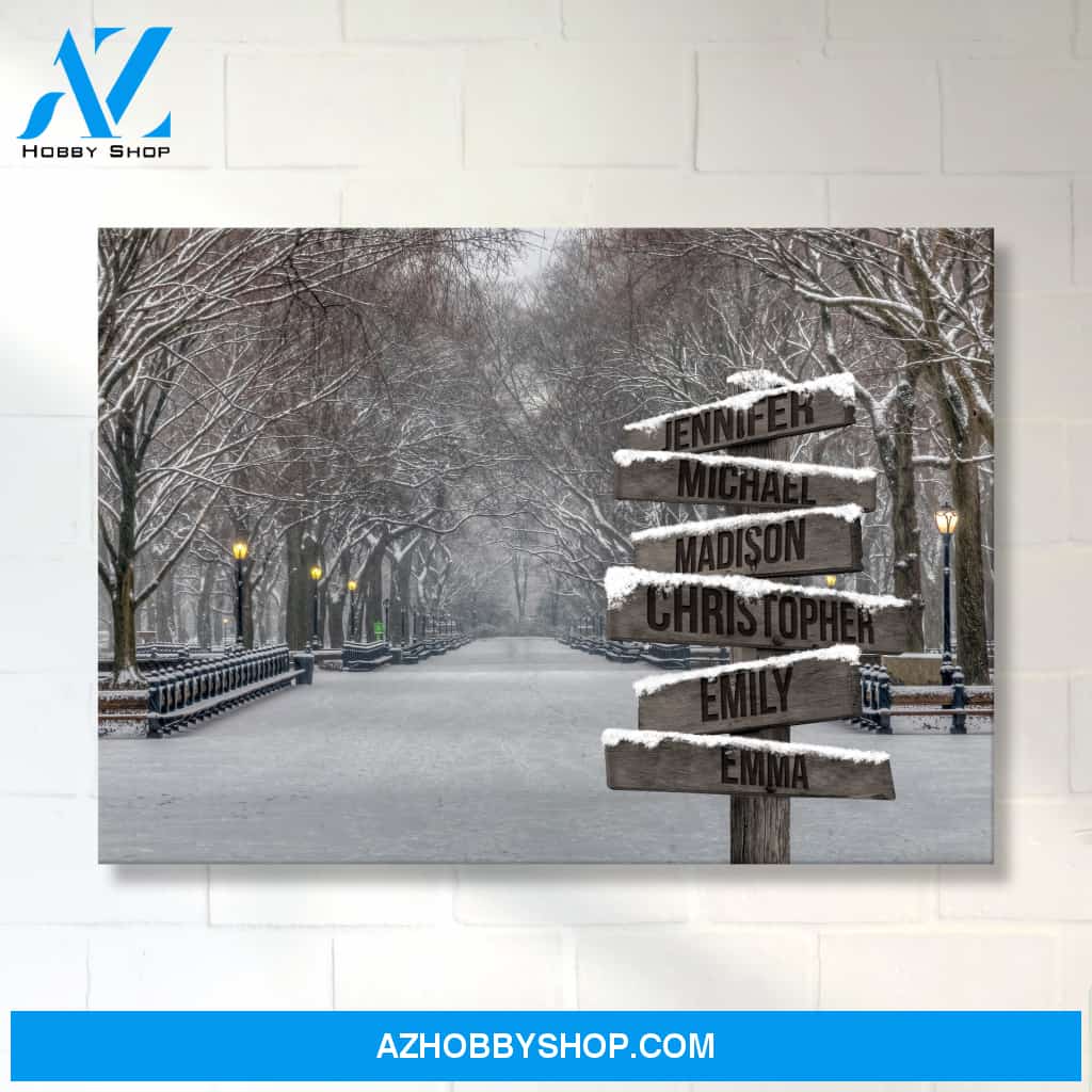 Winter Path Multi-Names Premium Canvas